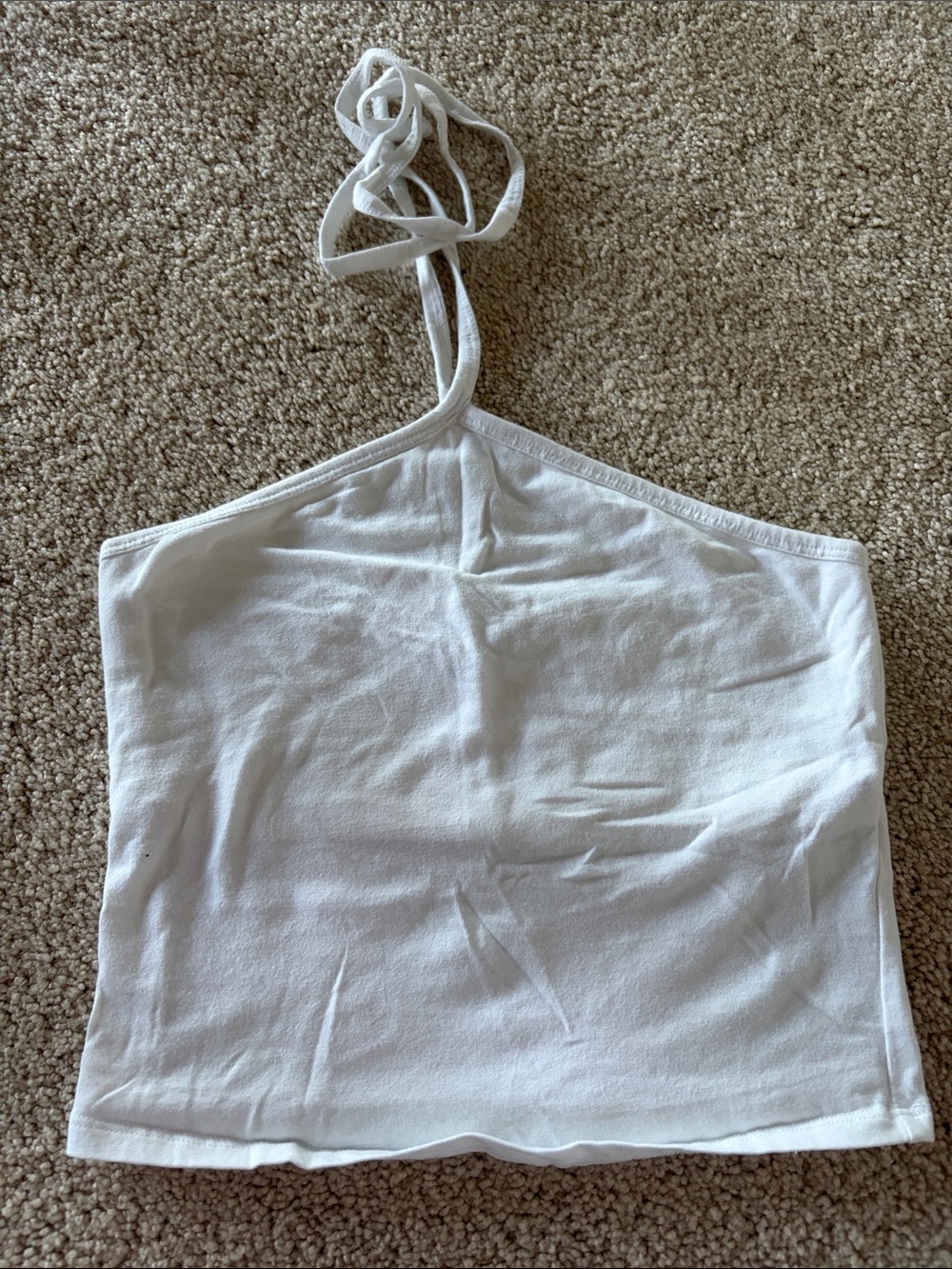 Hollister White Halter Crop Top